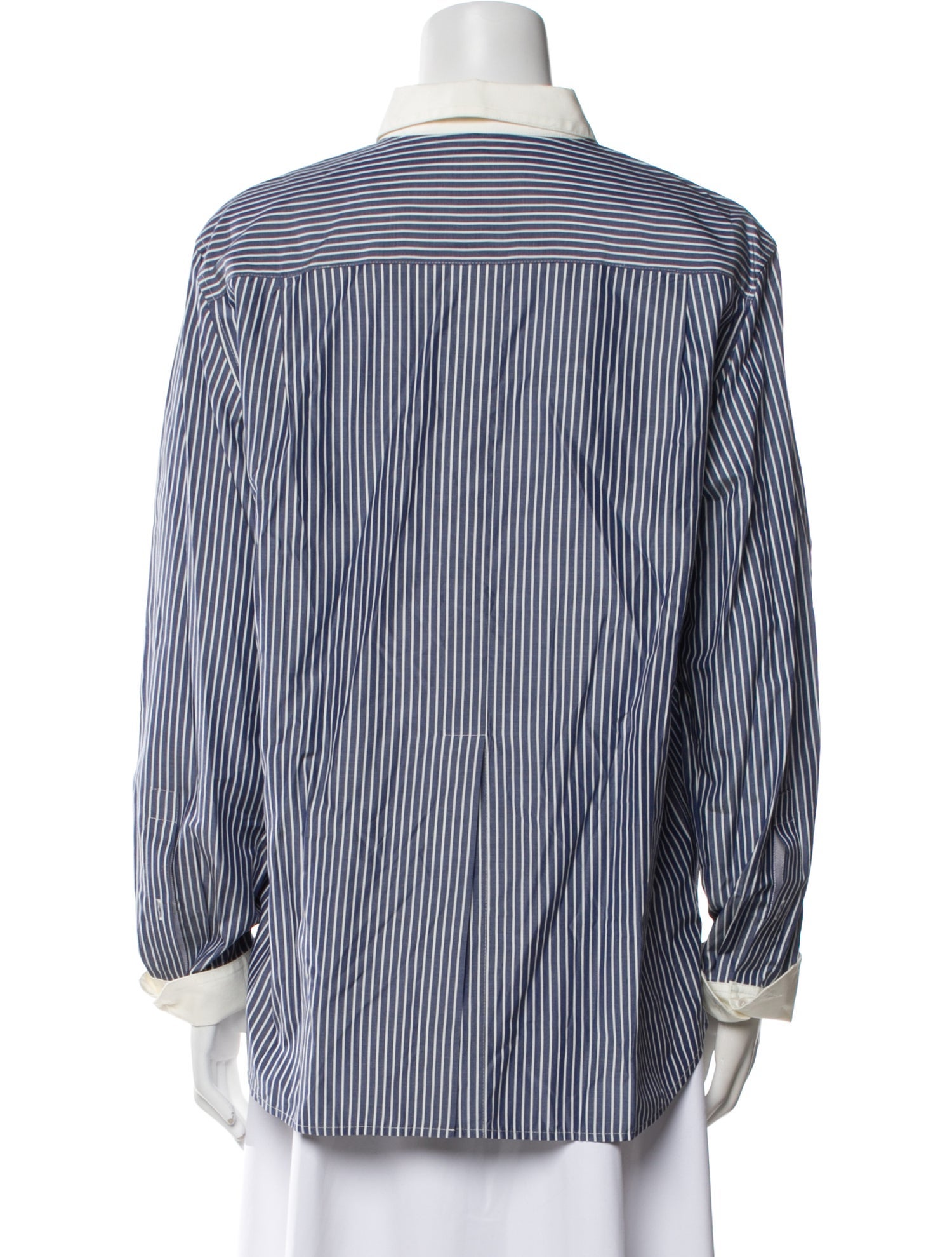 La Ligne Striped Long Sleeve Button-Up Top